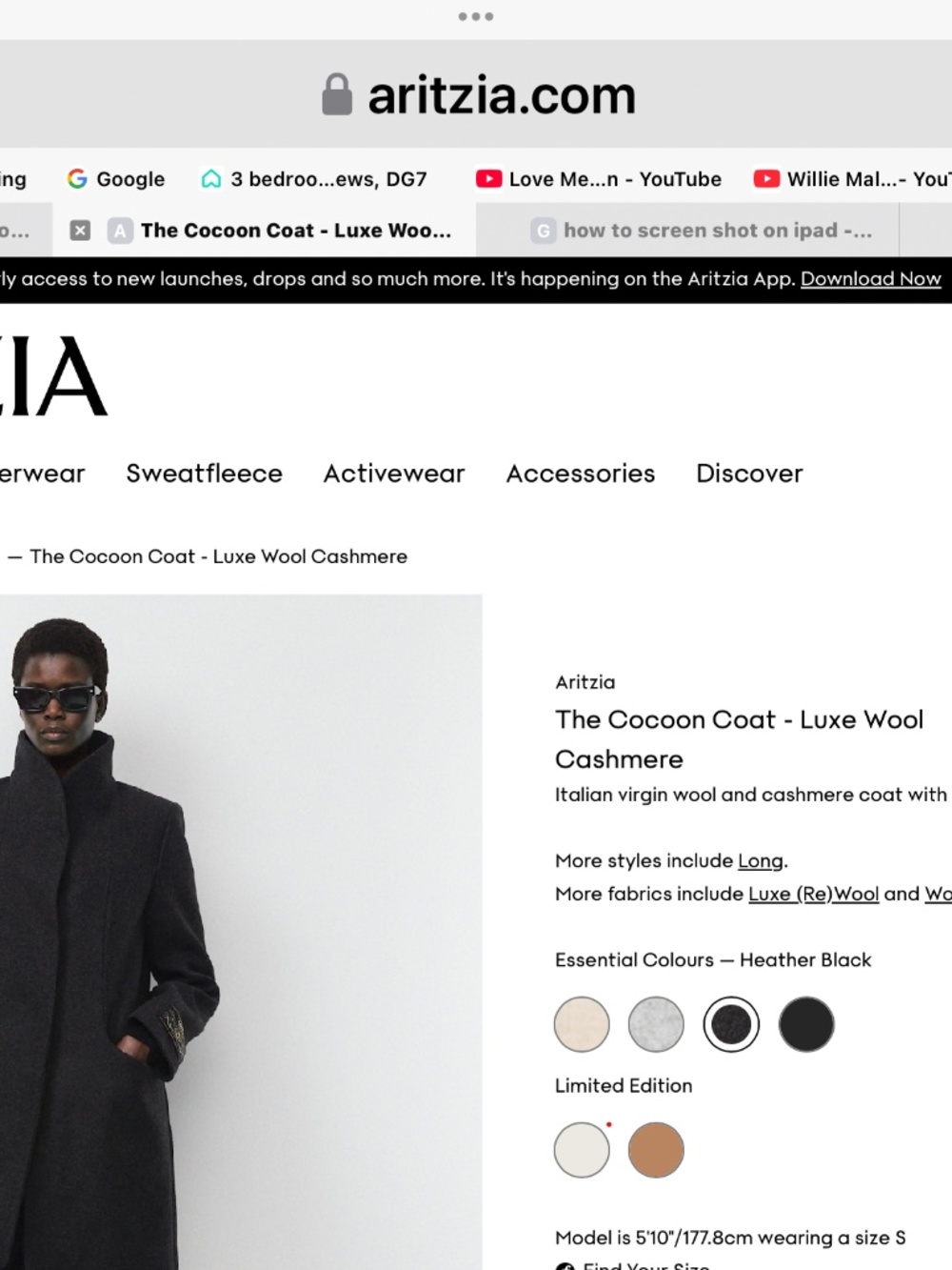 Wilfred Wool and Cashmere Cocoon Coat
